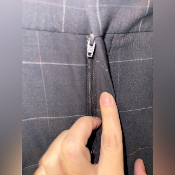 Banana Republic gray plaid wide leg cropped pant size 12 - Picture 2 of 7